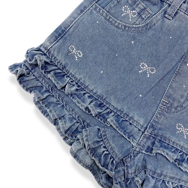 Rhinestone Bows Denim Shorts - doe a dear