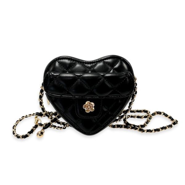 Quilted Leather Heart Purse - doe a dear