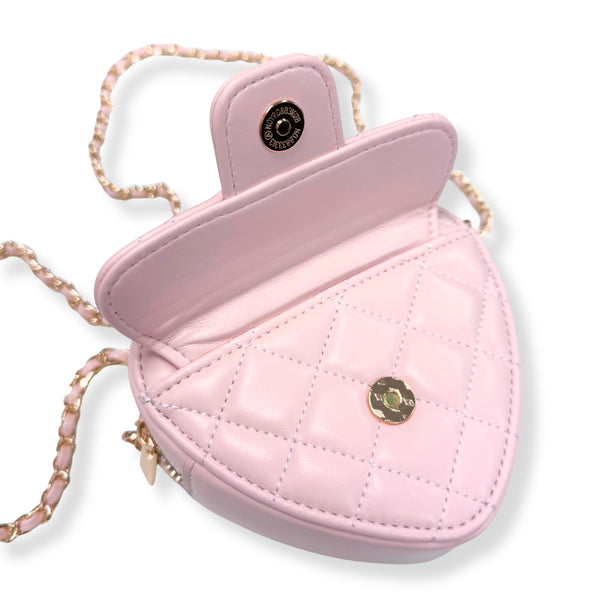 Quilted Leather Heart Purse - doe a dear
