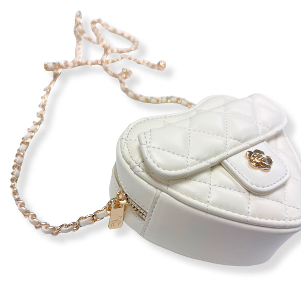 Quilted Leather Heart Purse - doe a dear