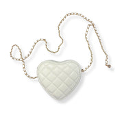 Quilted Leather Heart Purse - doe a dear