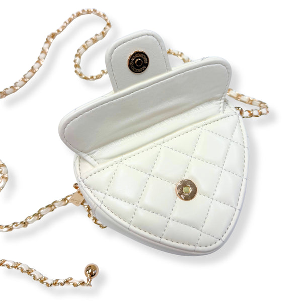 Quilted Leather Heart Purse - doe a dear