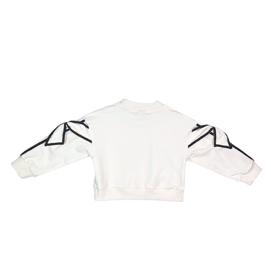 Bow Sleeve Sweatshirt - White - doe a dear