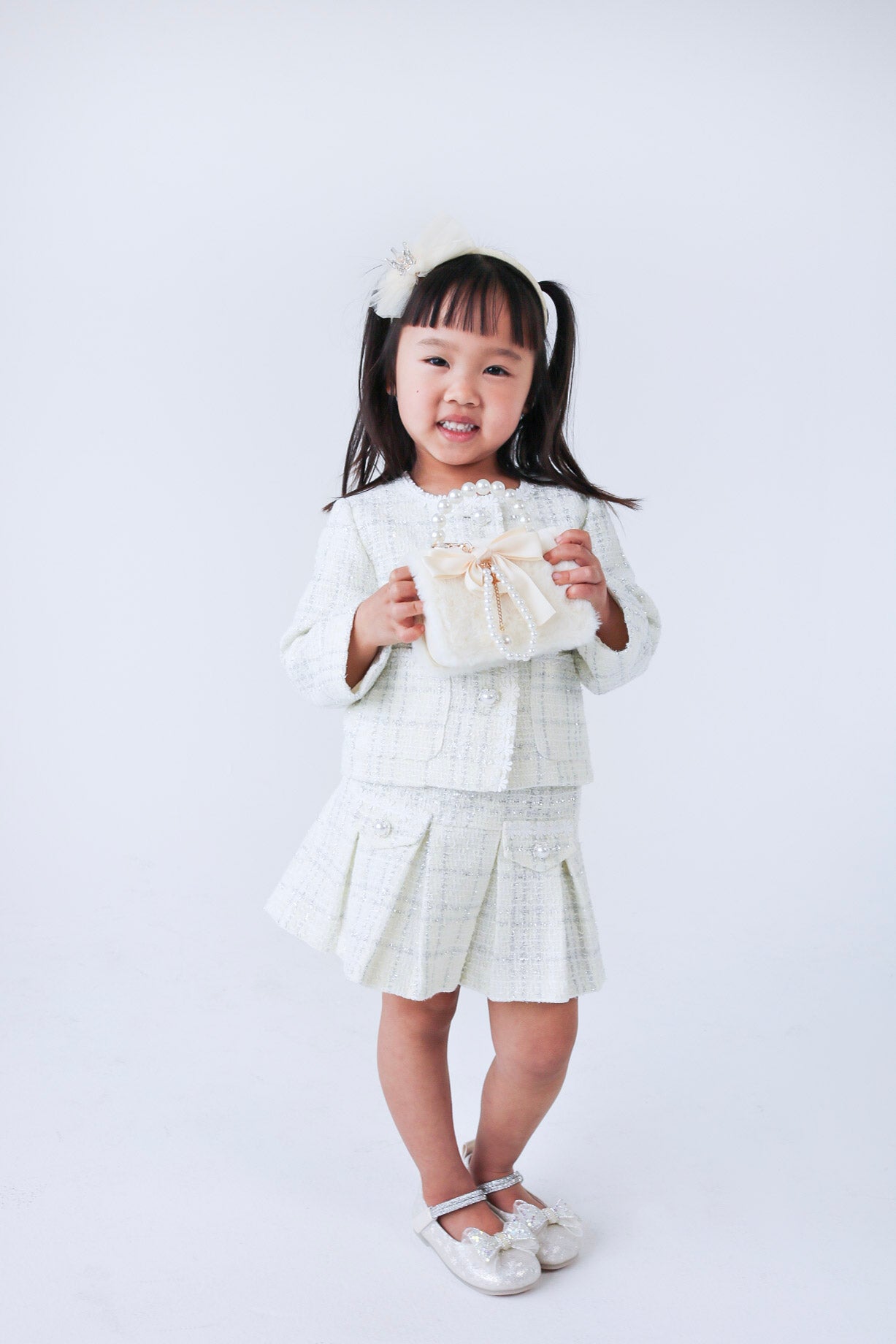 Sparkly Pleated Tweed Skirt - doe a dear