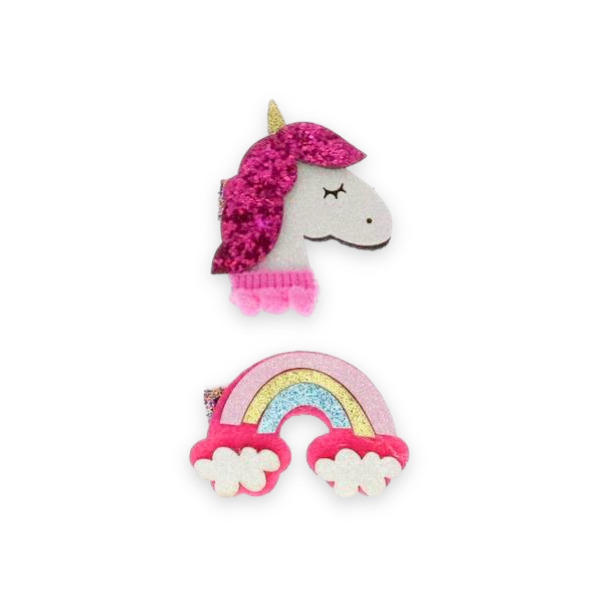 Glitter Unicorn & Rainbow Hair Clip - doe a dear