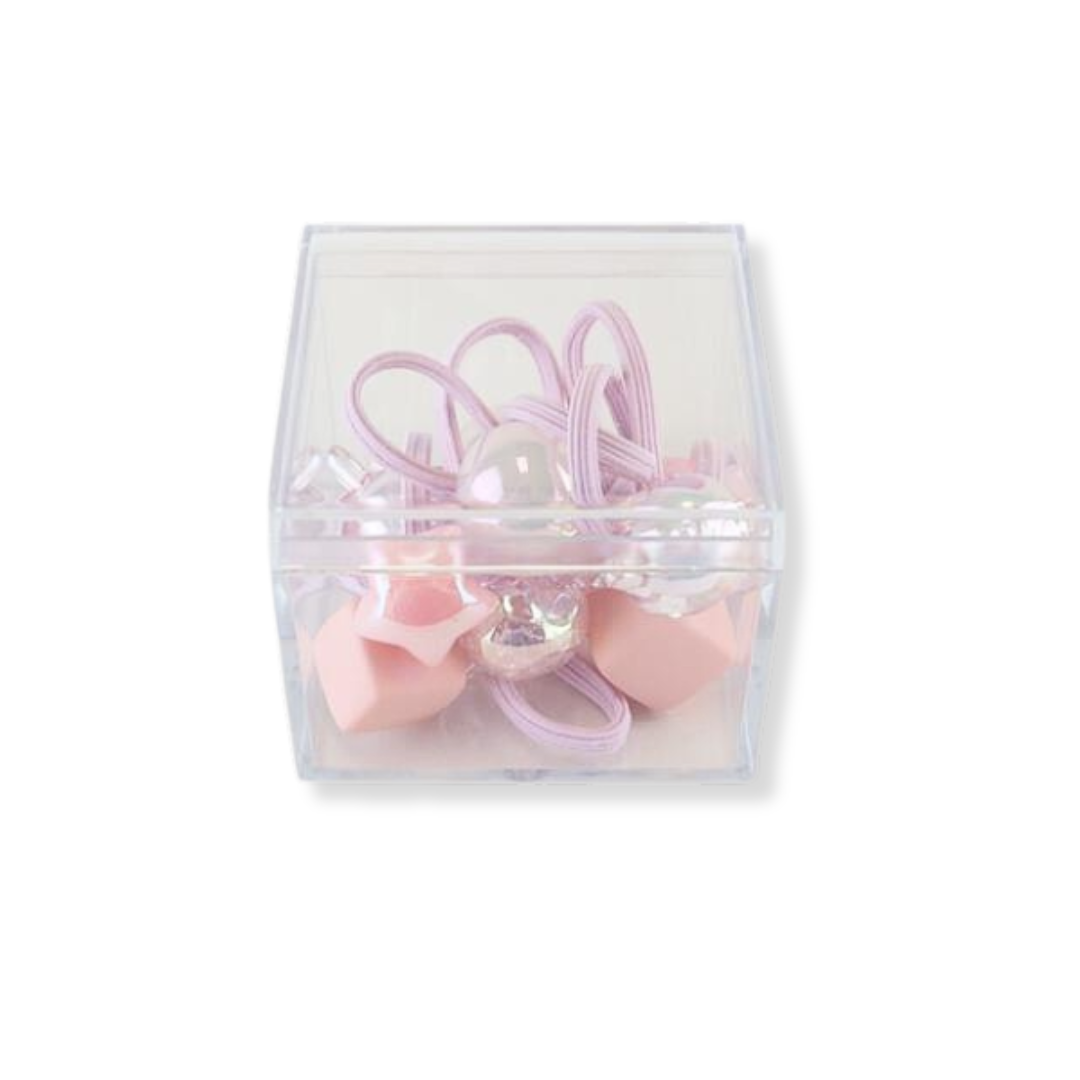 10pcs Mix Elastic Hair Ties - Pink - doe a dear