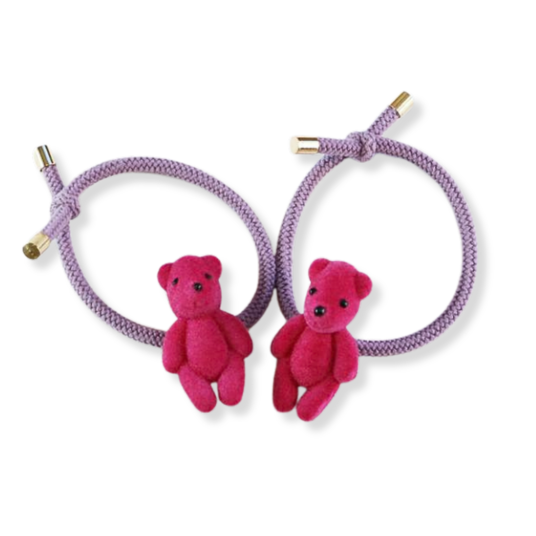 Teddy Hair Ties (Pair)