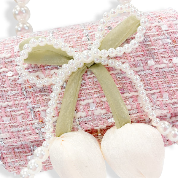 Lily & Bow Tweed Purse -pink - doe a dear