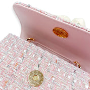 Lily & Bow Tweed Purse -pink