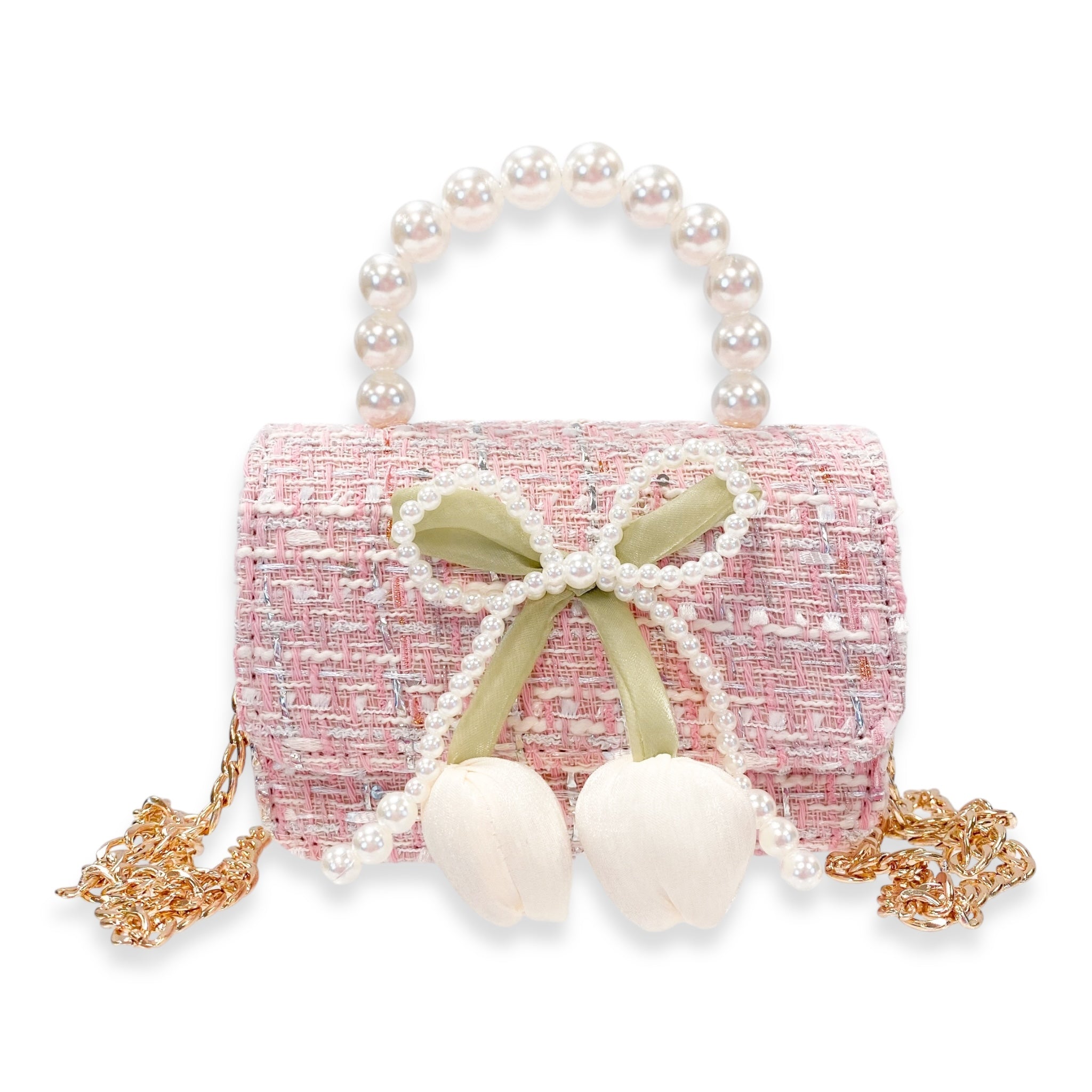 Lily & Bow Tweed Purse -pink