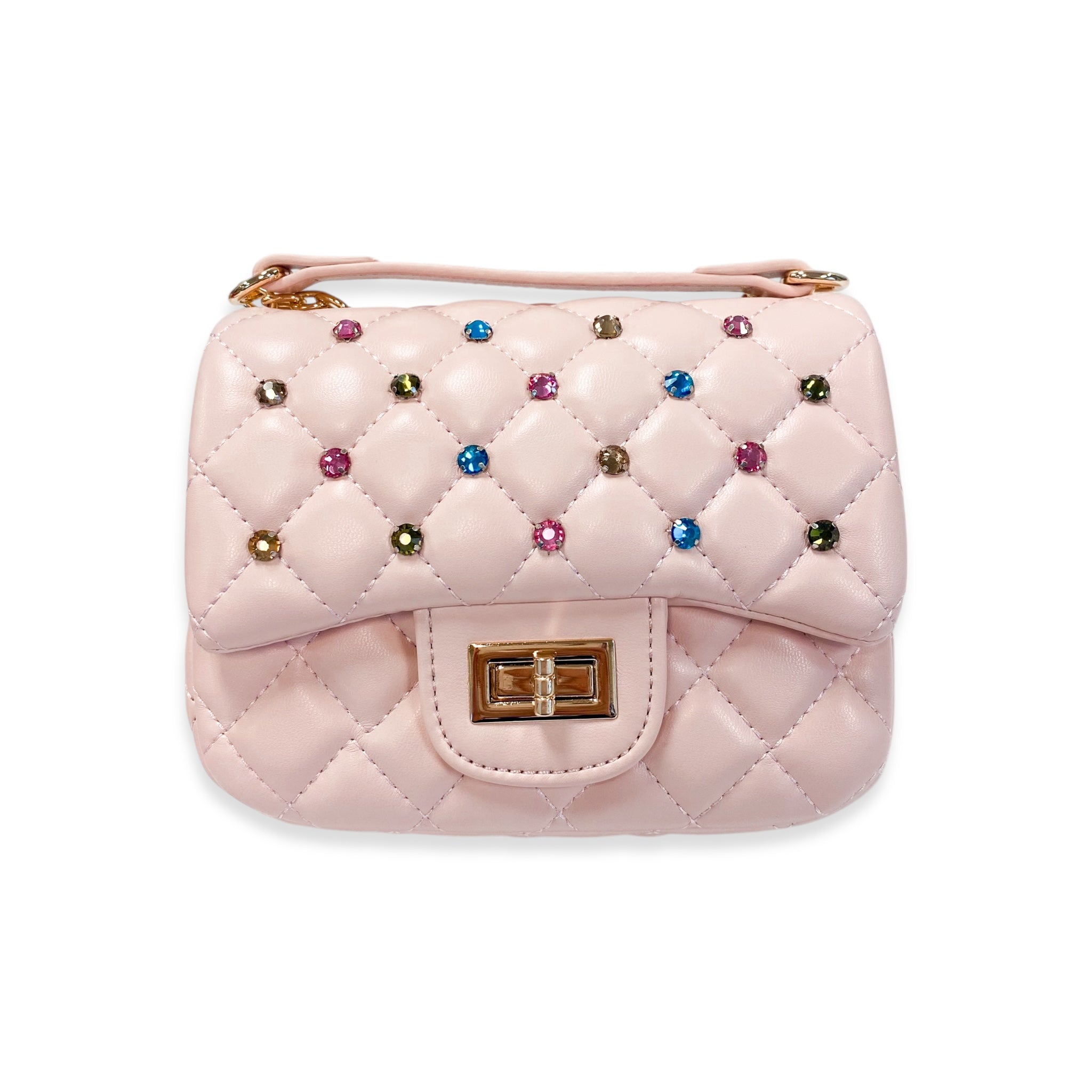 Colorful Gems Quilted Purse Pink