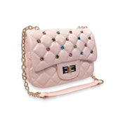 Colorful Gems Quilted Purse Pink