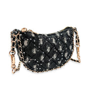 Denim Crescent Purse- Black - doe a dear