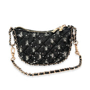Denim Crescent Purse- Black - doe a dear