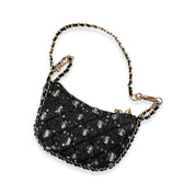 Denim Crescent Purse- Black - doe a dear