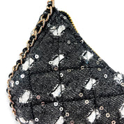 Denim Crescent Purse- Black - doe a dear