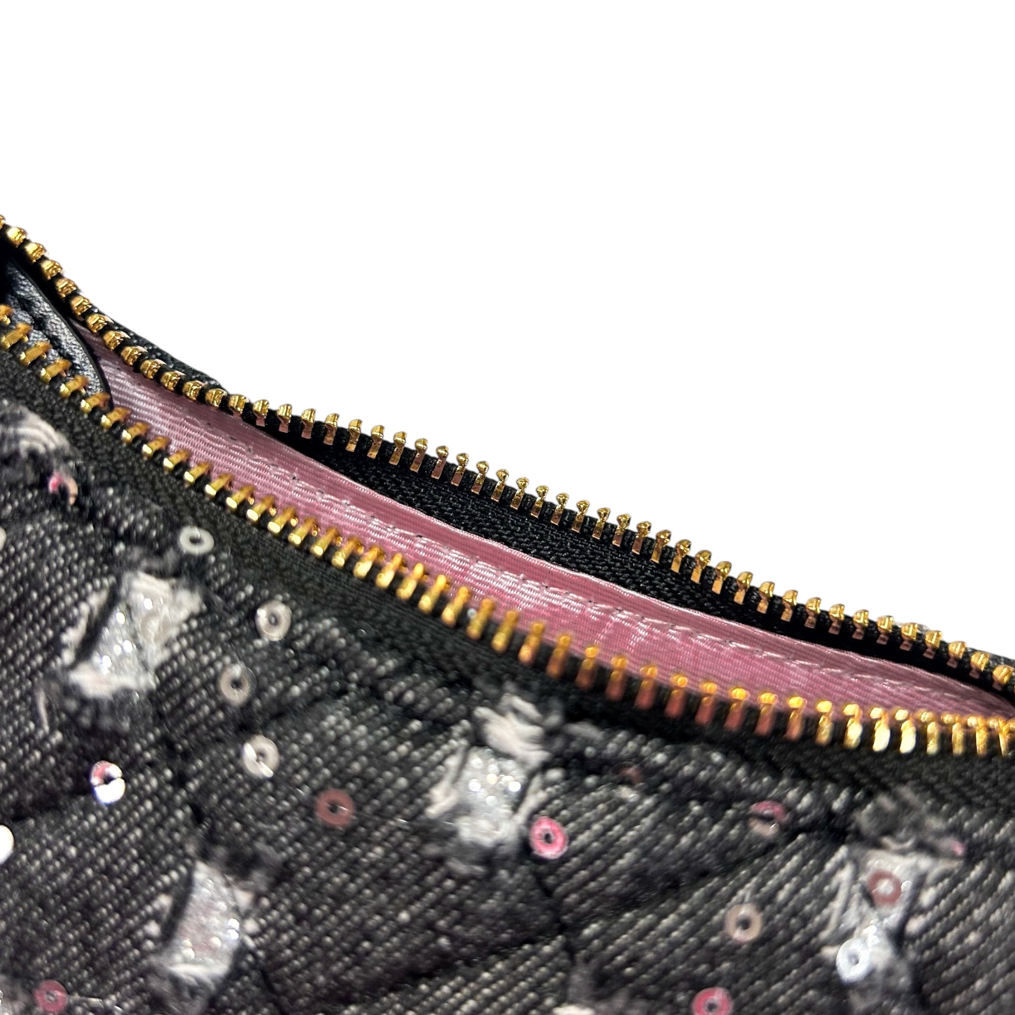 Denim Crescent Purse- Black - doe a dear