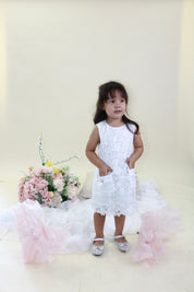 Floral Lace Dress -white - doe a dear