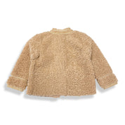 Novelty Buttons Boucle Coat - Camel