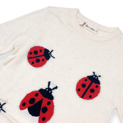 Ladybug Wooly Tunic Sweater - Ivory - doe a dear