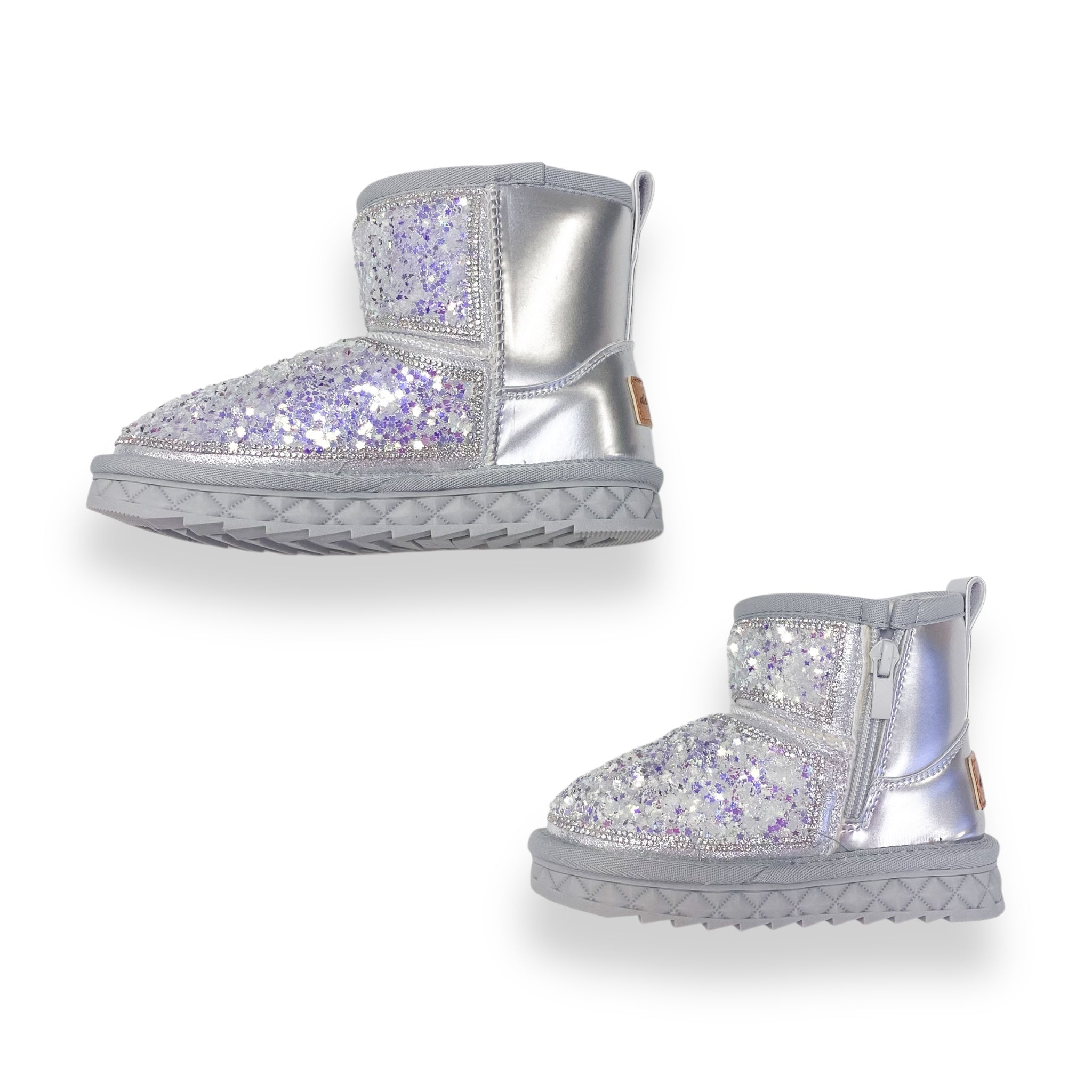Mini Star Sequin Boots - Silver - doe a dear