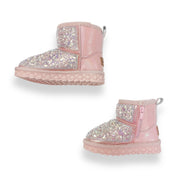 Mini Star Sequin Boots - Pink