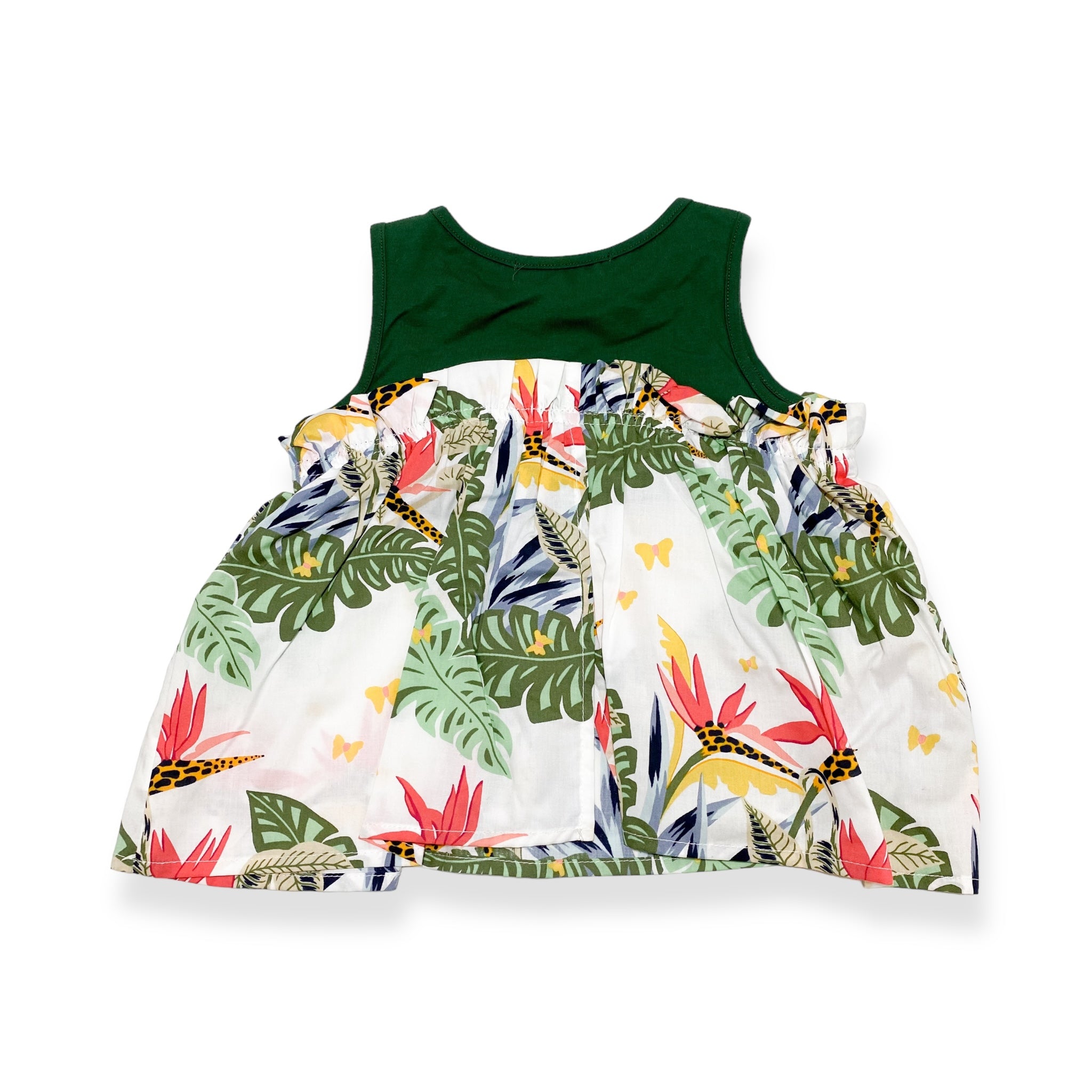 Tropical Print Sleeveless Blouse - doe a dear