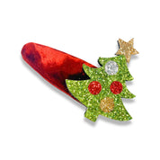 Velvet Santa & Tree Hair Clip