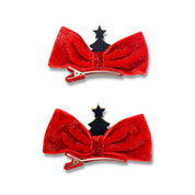 Velvet Christmas Tree Bows Hair Clip