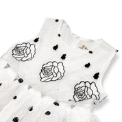 White Lace w/ Black Rose Printed Dress - doe a dear