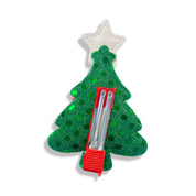 Green Xmas Tree With Silver Star Hair Clip