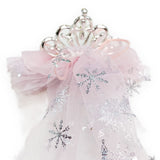 Tiara Hair Clip w/ Snowflake Mesh - Pink