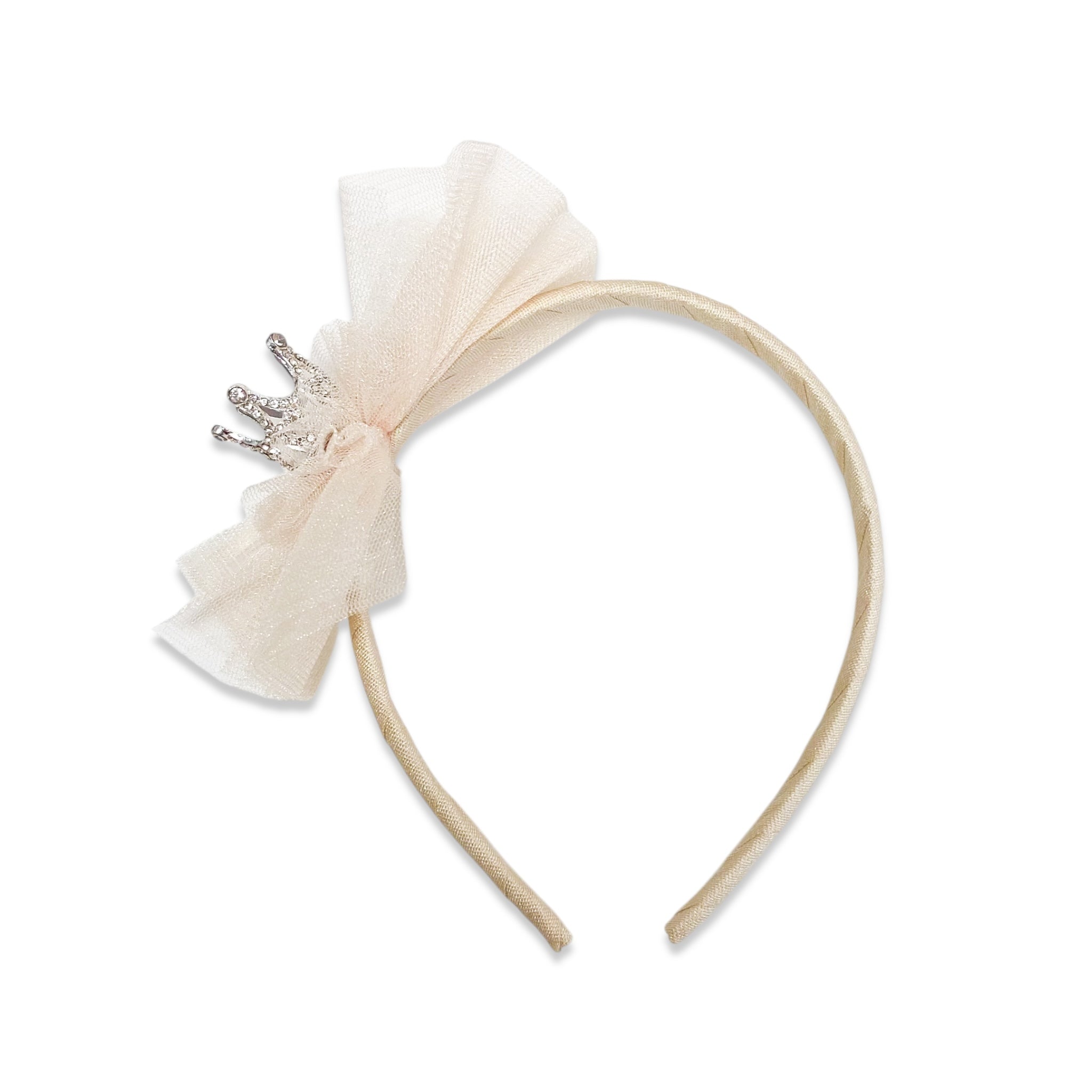 Princess Heart Crown Headband - BEIGE