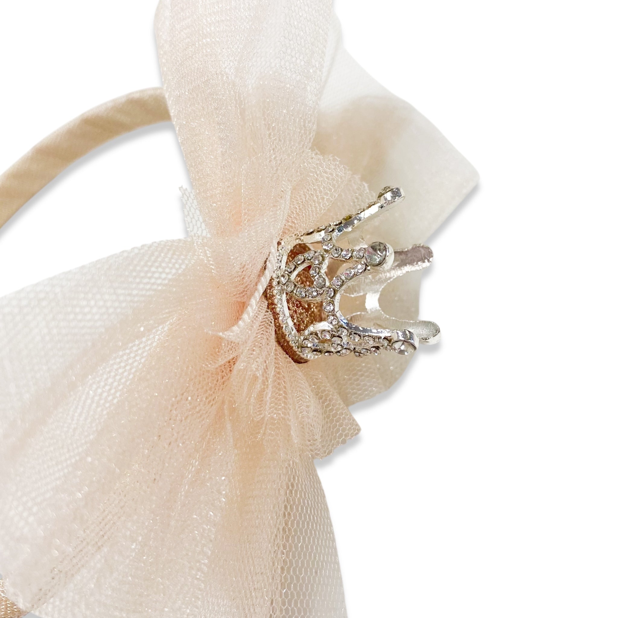 Princess Heart Crown Headband - BEIGE - doe a dear