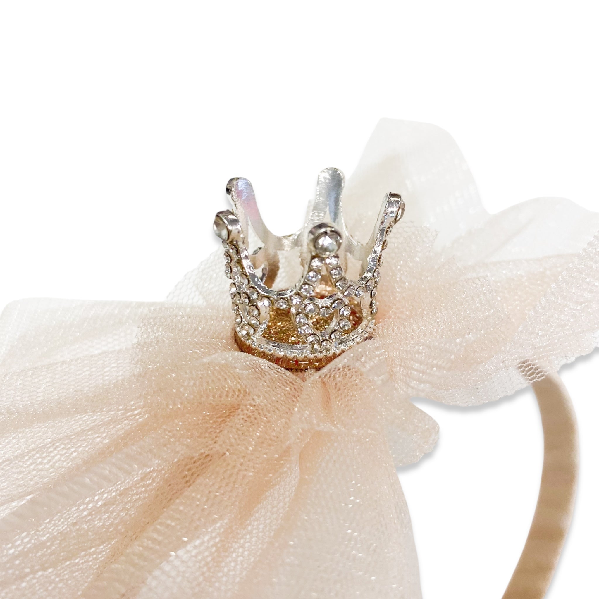 Princess Heart Crown Headband - BEIGE