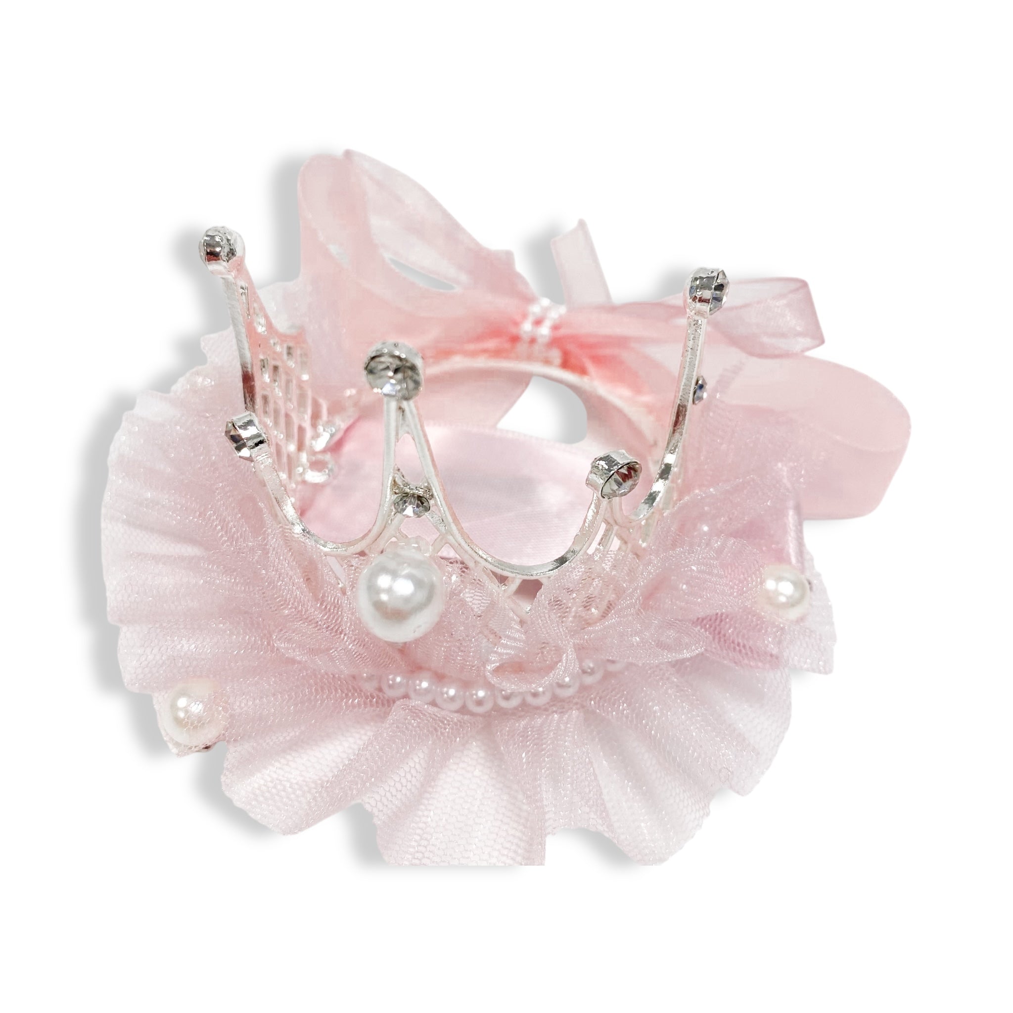 Tiara Mesh Hair Clip -pink