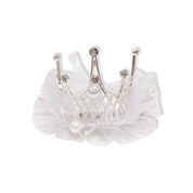 Tiara Mesh Hair Clip -white