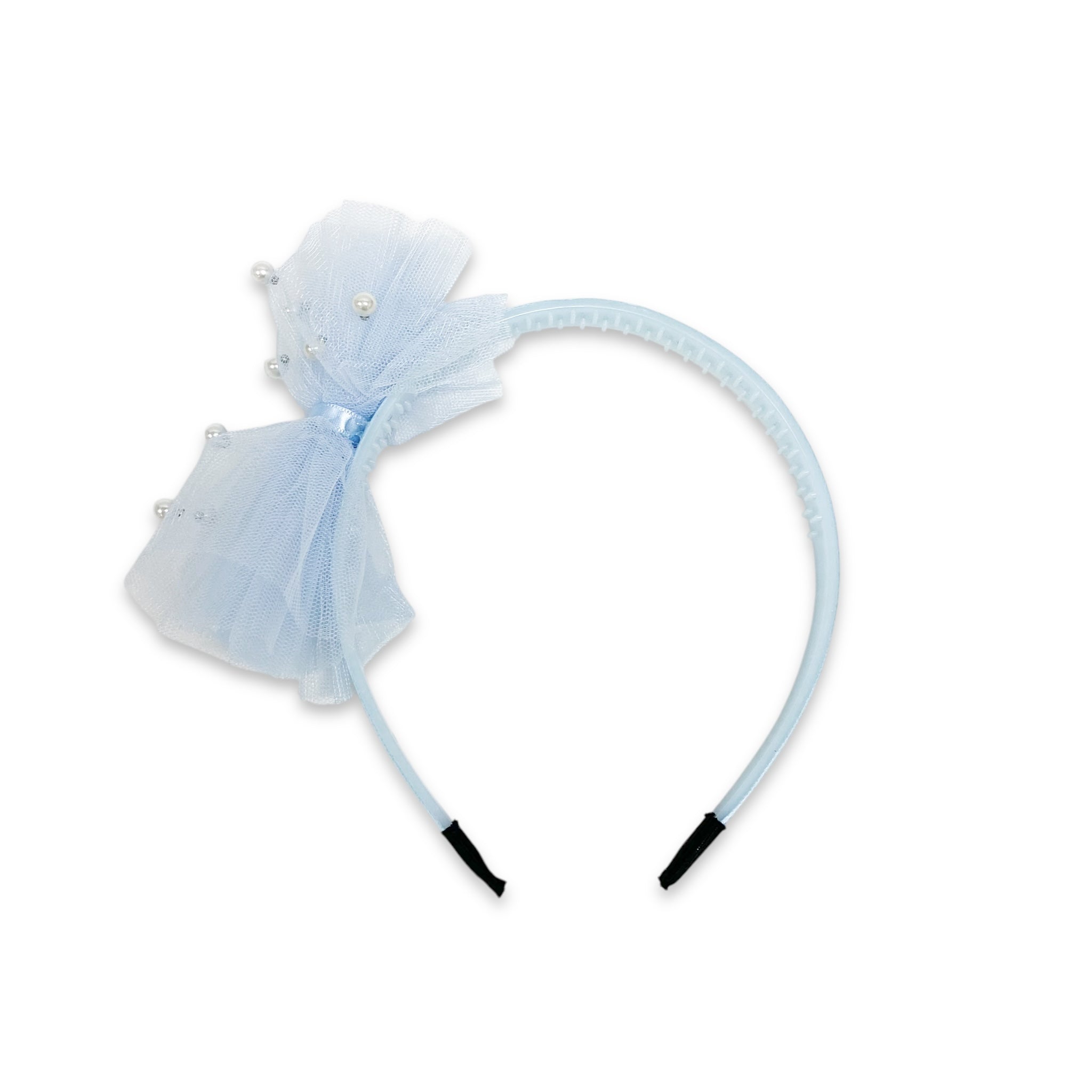 Pearl & Bow headband -blue