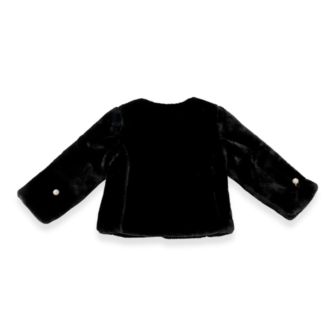 Pearl Stud Black Fur Coat - doe a dear