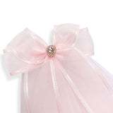 Mesh Bow Hair Clip w/ Veil - Pink
