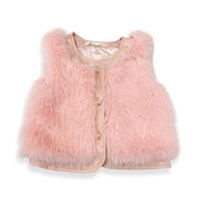 Leather Trimmed Faux Fur Vest - doe a dear