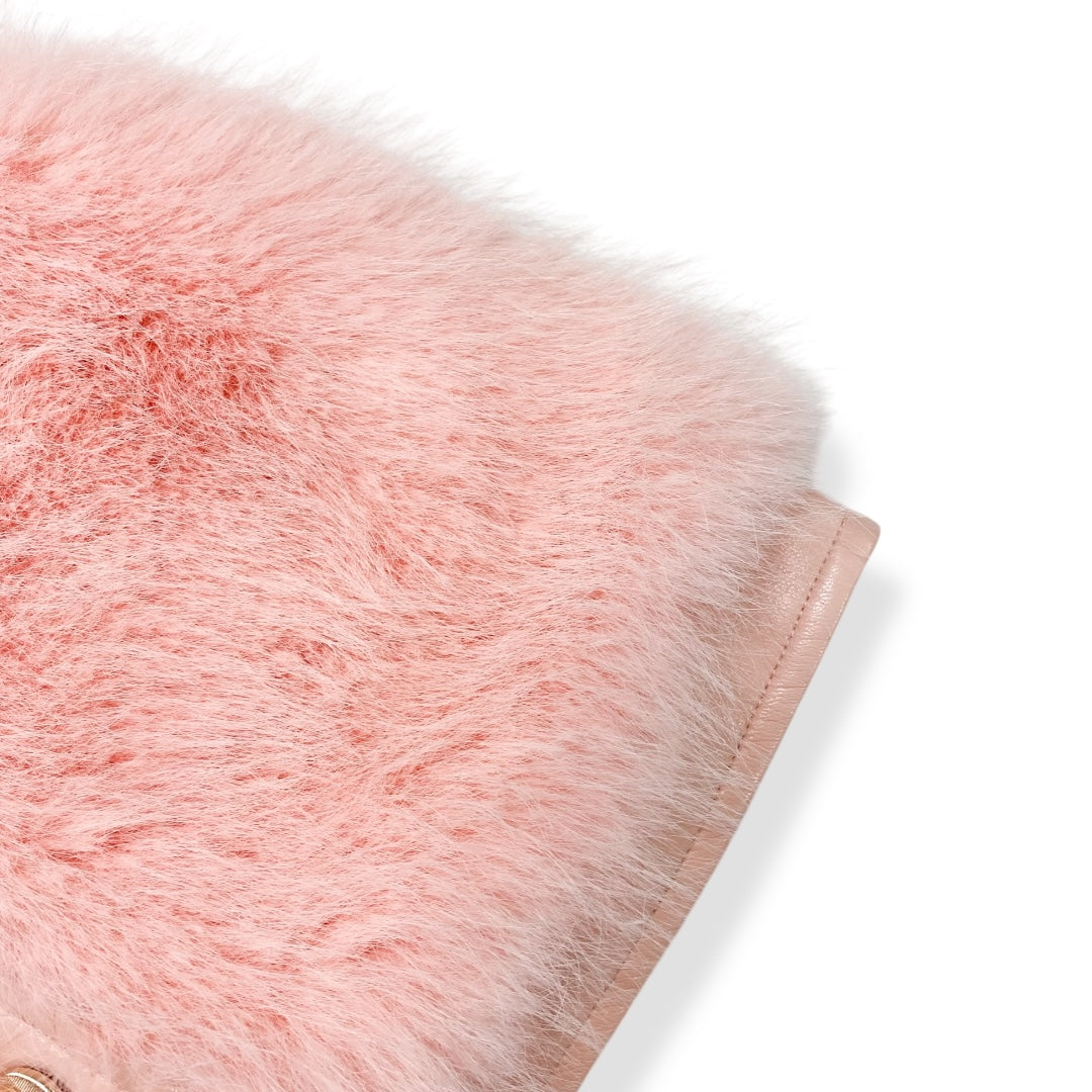 Leather Trimmed Faux Fur Vest - doe a dear