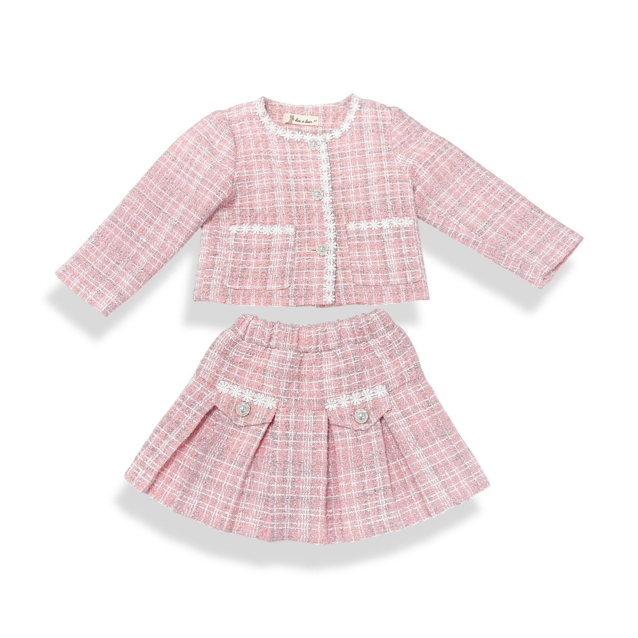 Sparkly Pleated Tweed Skirt - doe a dear