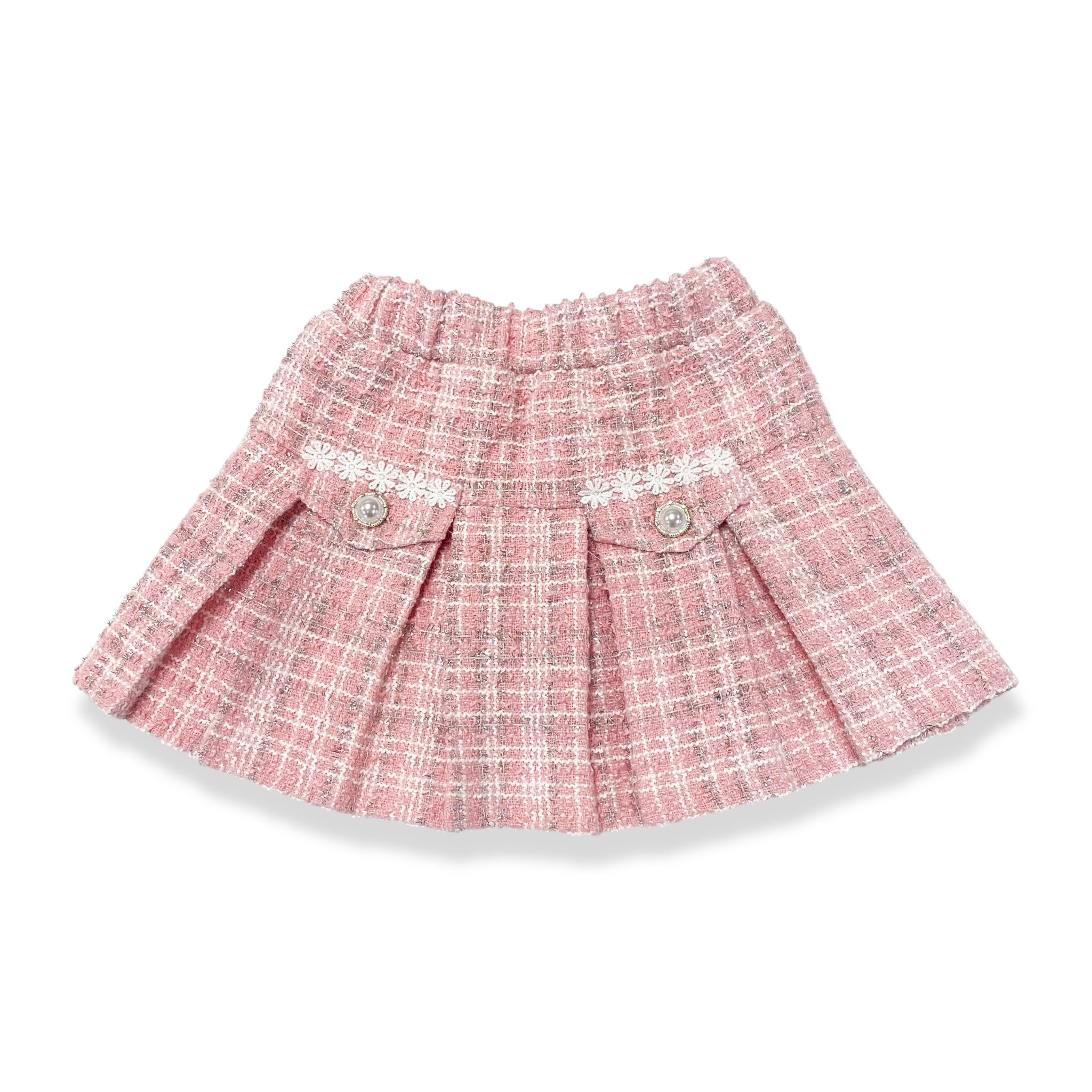 Sparkly Pleated Tweed Skirt - doe a dear