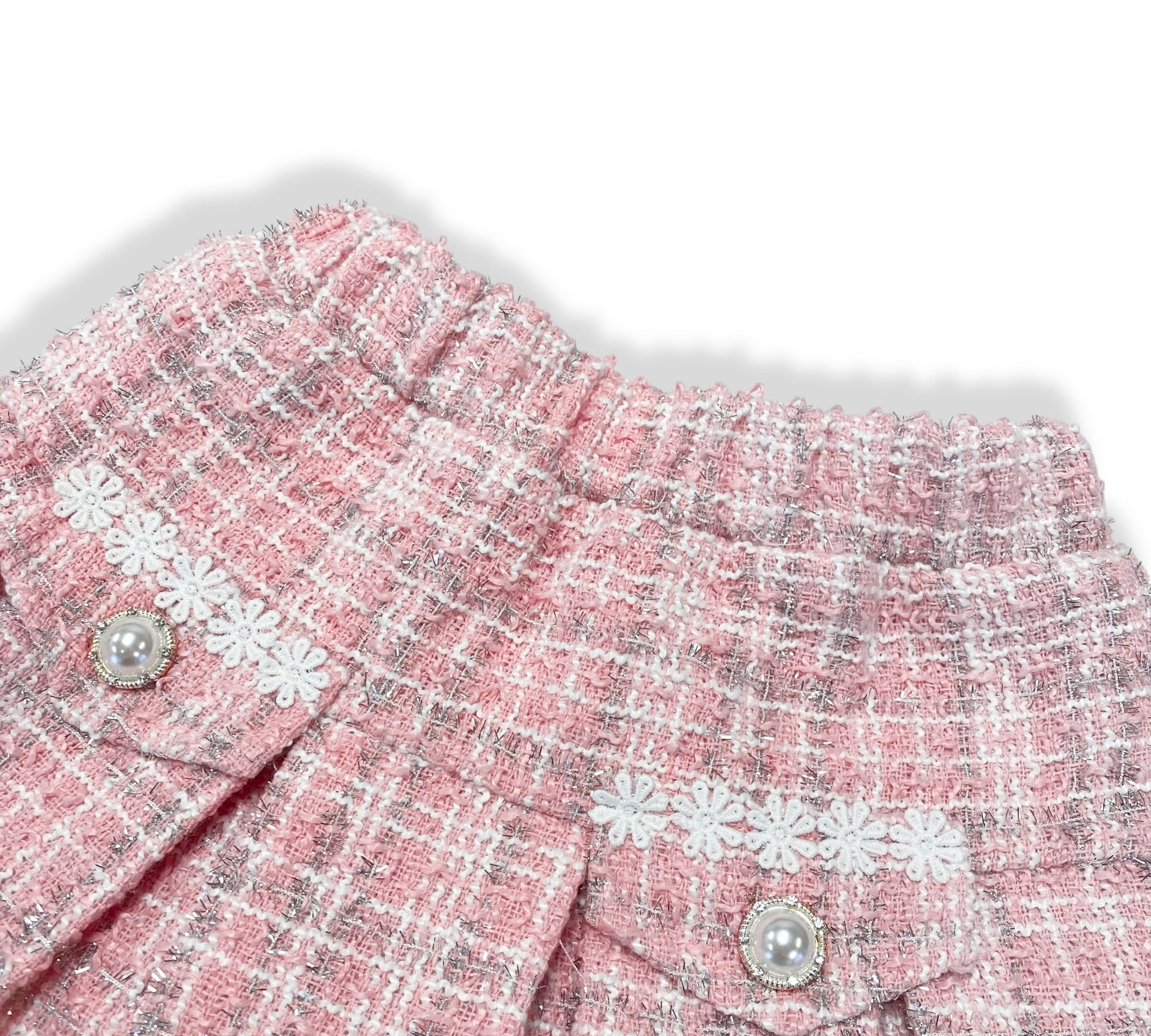 Sparkly Pleated Tweed Skirt - doe a dear