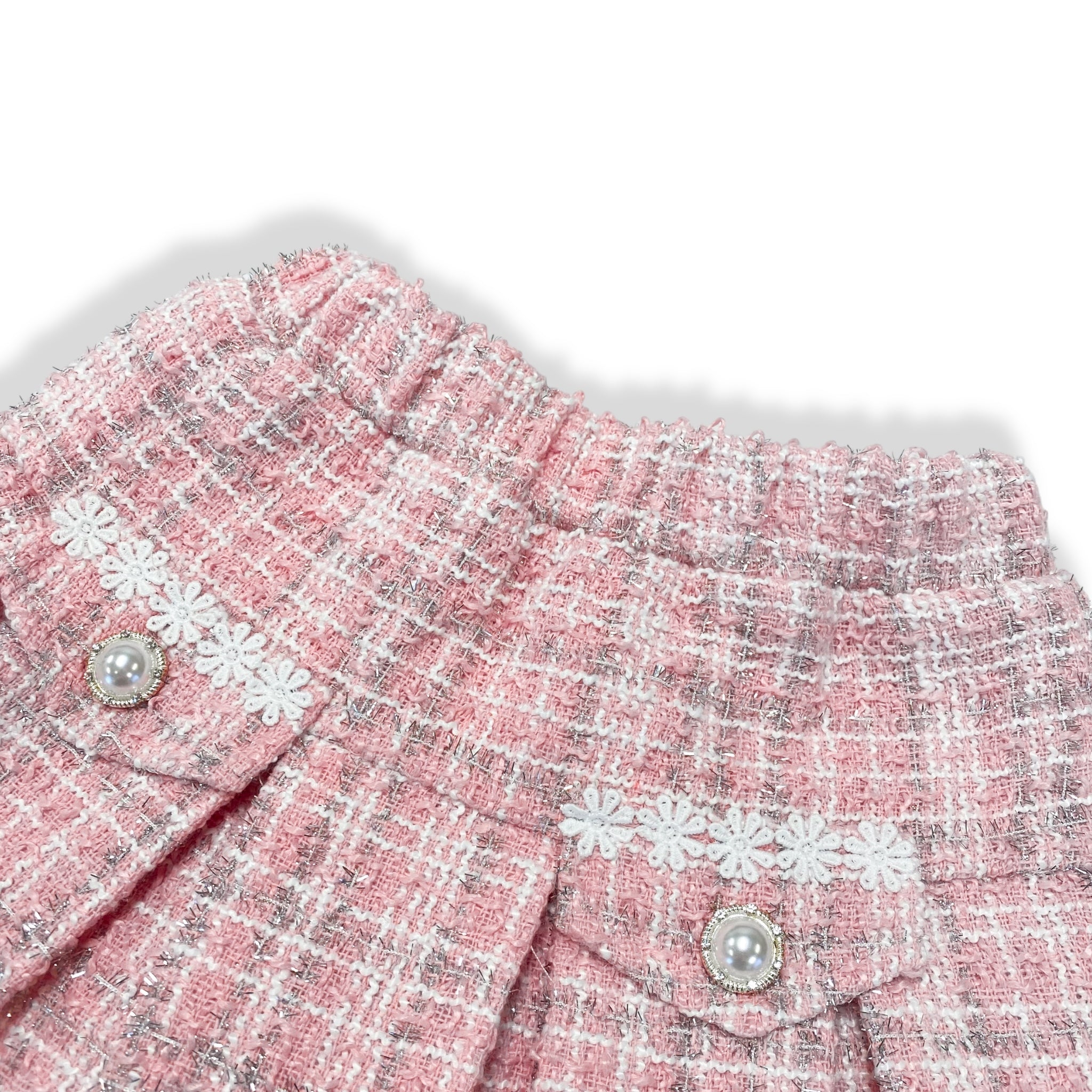 Sparkly Pleated Tweed Skirt - doe a dear