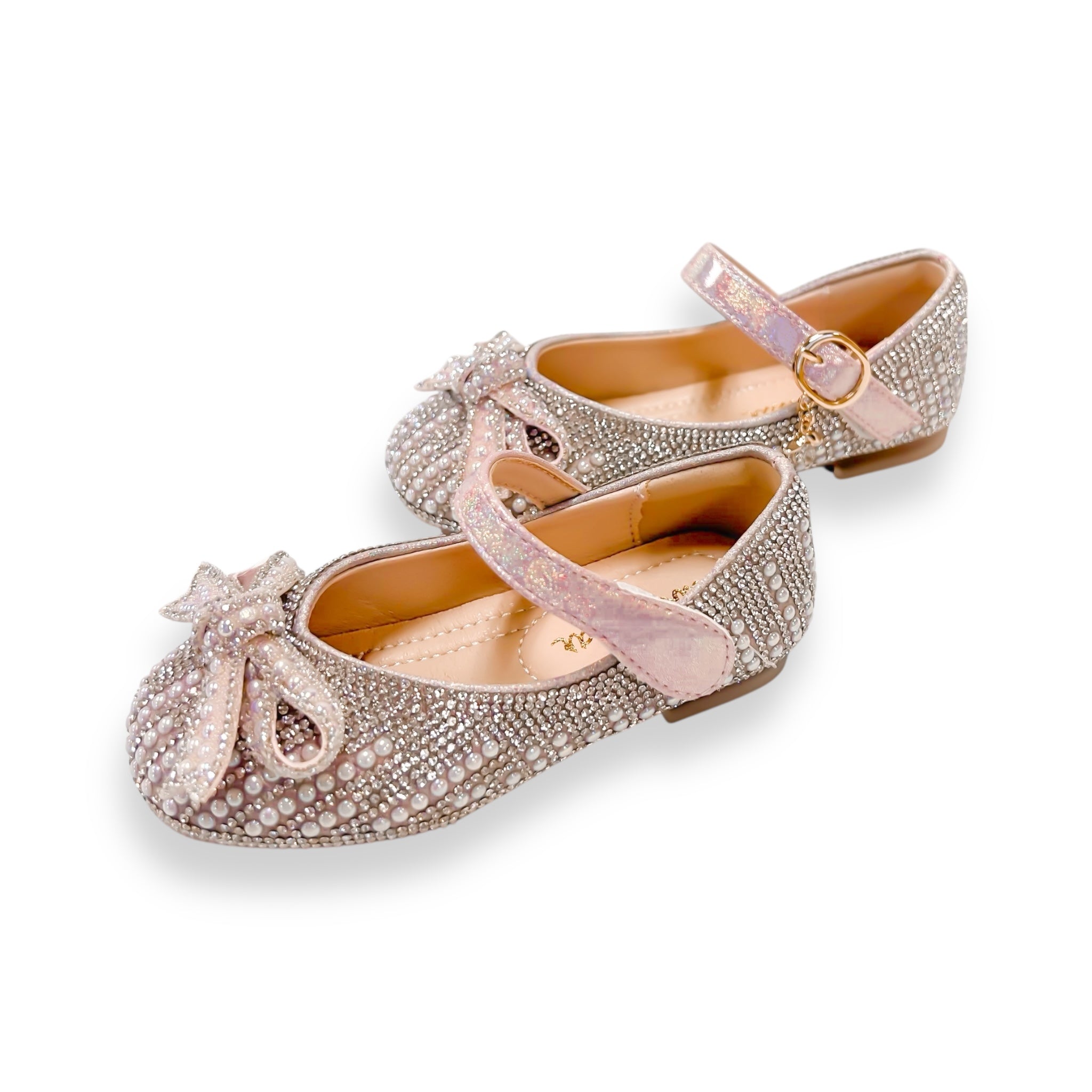 Pearl & Rhinestone Flat Shoes - Pink - doe a dear