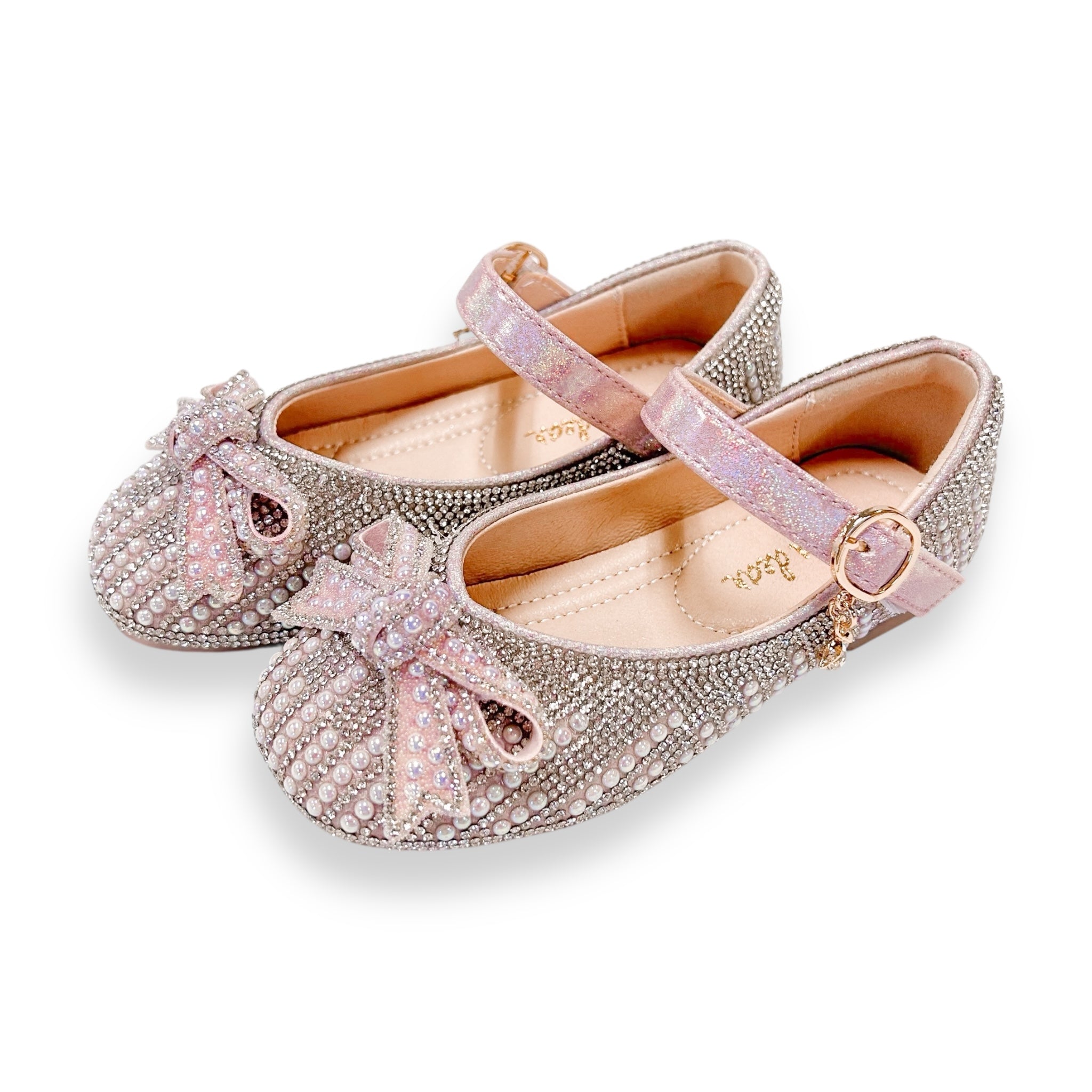 Pearl & Rhinestone Flat Shoes - Pink - doe a dear