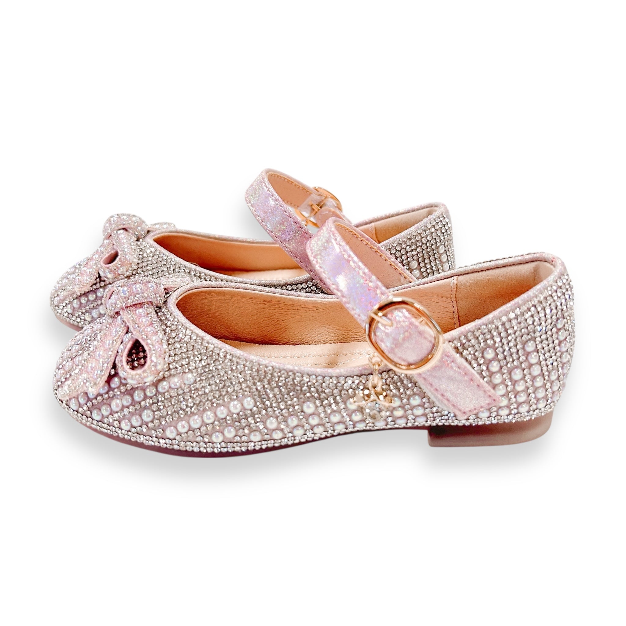 Pearl & Rhinestone Flat Shoes - Pink - doe a dear