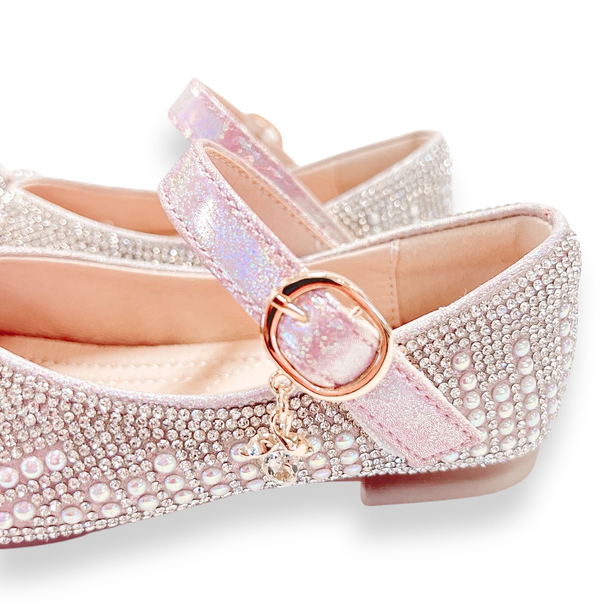 Pearl & Rhinestone Flat Shoes - Pink - doe a dear